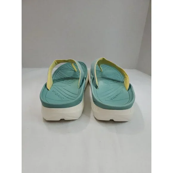 Vionic Restore Recovery Flip Flop Sandal Size Womens 12 - Mens 10.5 Blue White - Picture 5 of 9